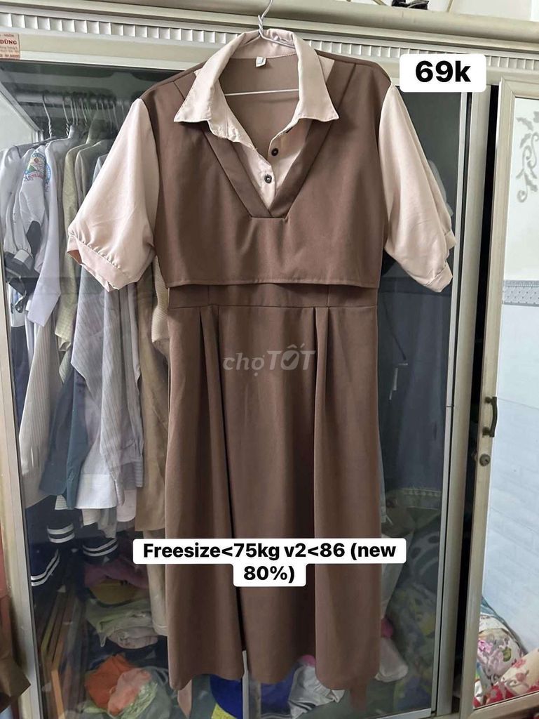 Đầm nữ Freesize Nâu kem Mới 80%. Mua bán Quần áo tại Huyện Châu Thành Kiên Giang được đăng bởi Trân hình 1