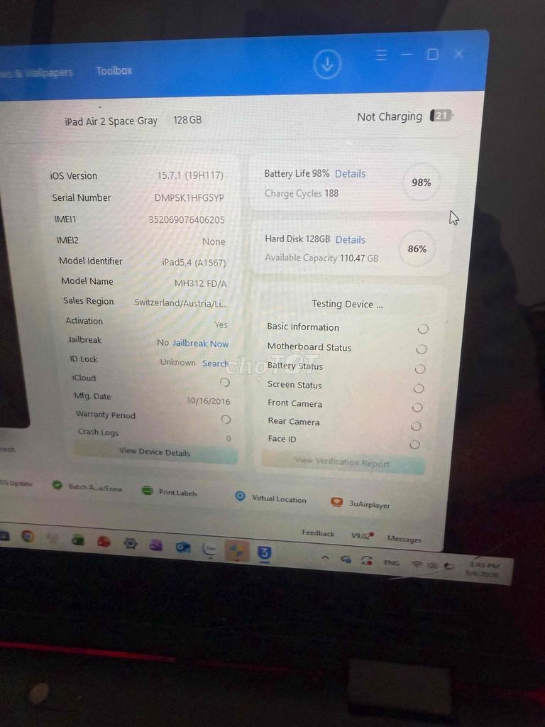 Apple iPad Air 2 128GB Xám. Mua bán Máy tính bảng tại Quận 8 Tp Hồ Chí Minh được đăng bởi Ken Mobile hình 1