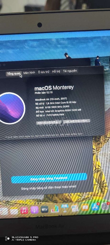 Apple MacBook Air 2017 i5 8GB/128GB. Mua bán Laptop tại Huyện Trảng Bom Đồng Nai được đăng bởi Trương Chiêu hình 1