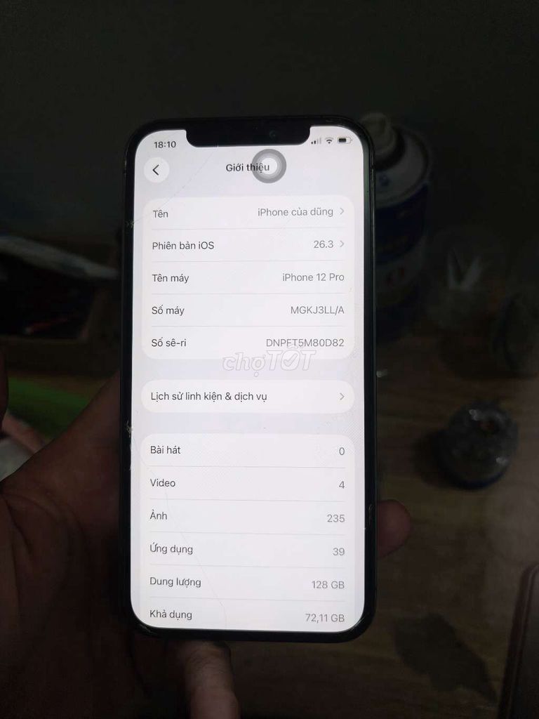 Apple iPhone 12 Pro 128GB Xám Đã dùng. Mua bán Điện thoại tại Huyện Yên Phong Bắc Ninh được đăng bởi Duy Văn hình 1