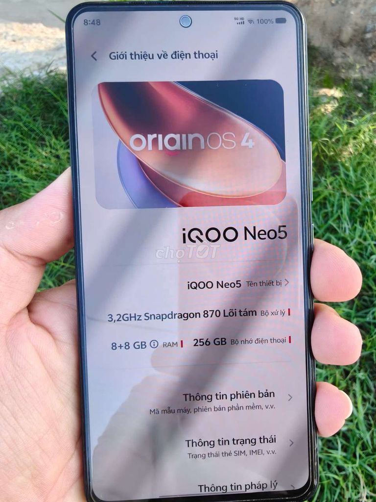 iQOO Neo5 8/256GB Xanh. Mua bán Điện thoại tại Huyện Vị Thuỷ Hậu Giang được đăng bởi Nguyễn Thanh Nghĩa hình 1