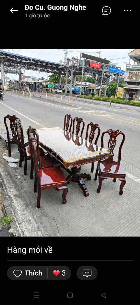 Bộ bàn ăn gỗ tràm, xoan đào. Mua bán Bàn ghế tại Quận Cái Răng Cần Thơ được đăng bởi Đồ củ minh trí hình 1