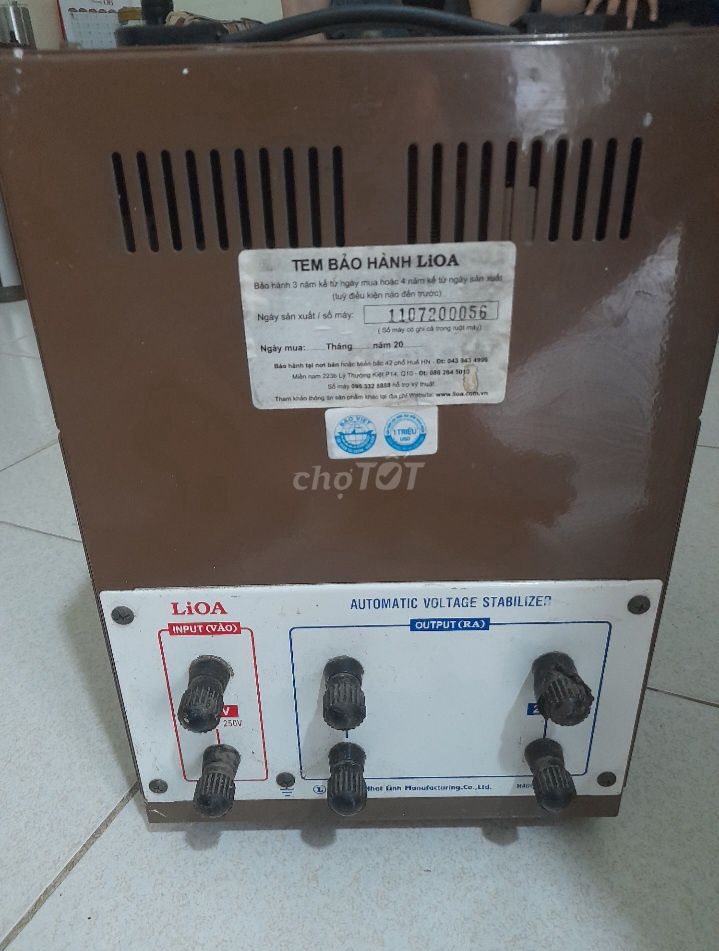 Ổn áp LiOA DRI-7500 7.5kVA Nâu. Mua bán Nội thất, đồ gia dụng khác tại Huyện Đông Anh Hà Nội được đăng bởi Minh hình 1