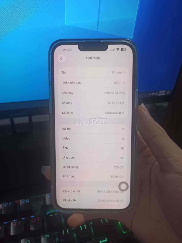 iPhone 14 Plus 128GB Trong suốt. Mua bán Điện thoại tại Huyện Duy Xuyên Quảng Nam được đăng bởi Mạnh Văn Công hình 1