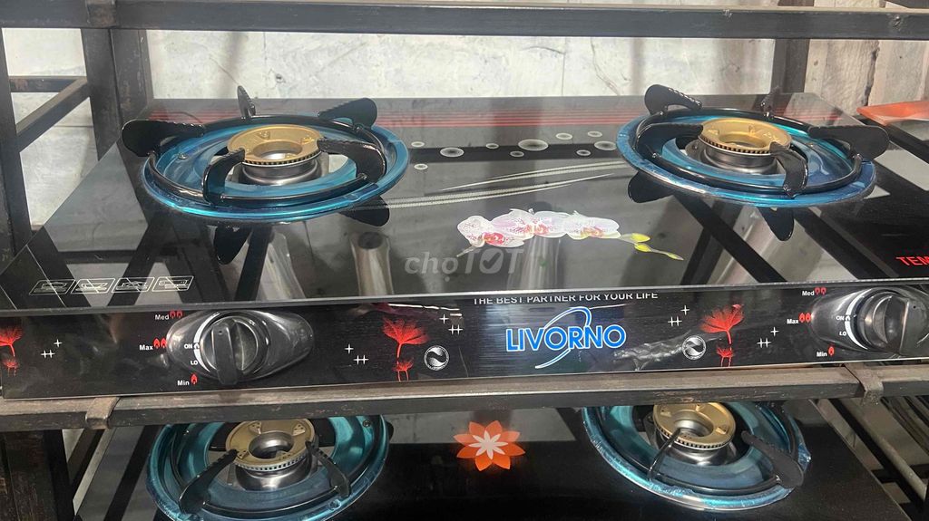Bếp ga đôi Livorno Mặt kính Đồng. Mua bán Bếp, lò, đồ điện nhà bếp tại Quận 12 Tp Hồ Chí Minh được đăng bởi Điện máy Gia Minh hình 1
