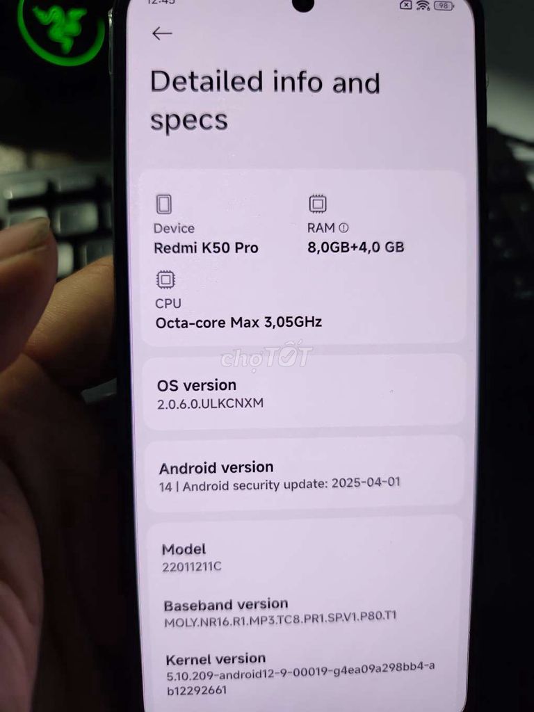 Xiaomi Redmi K50 Pro 128gb. Mua bán Điện thoại tại Thành phố Thủ Đức Tp Hồ Chí Minh được đăng bởi Cảnh Kỳ hình 1