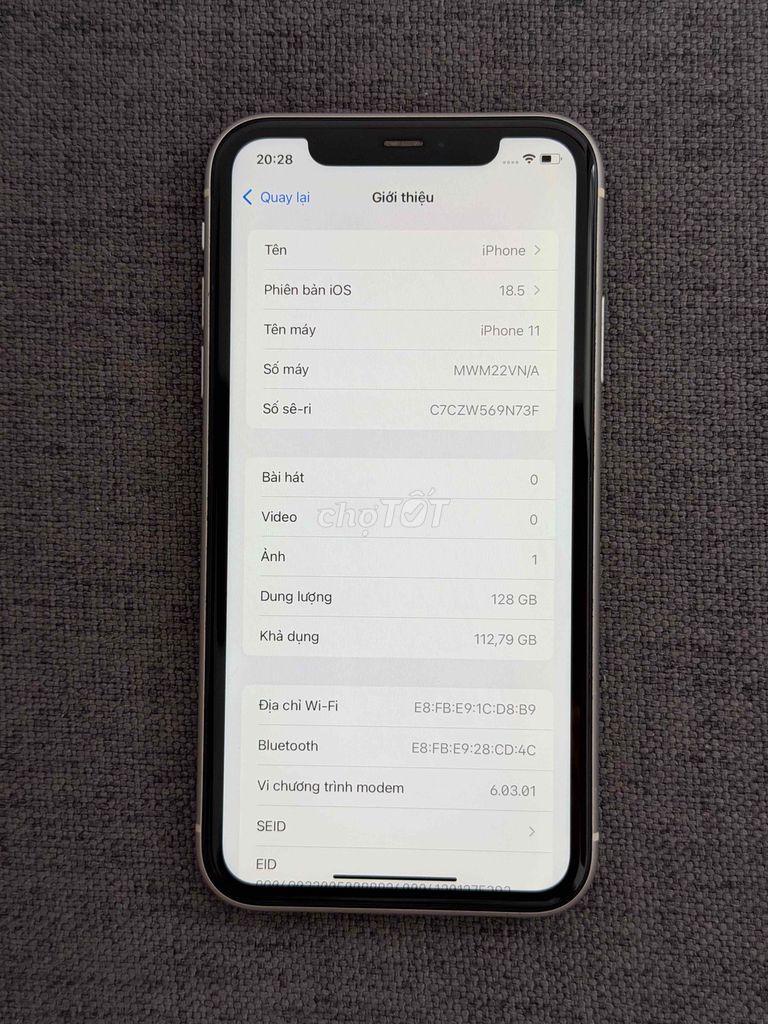 Apple iPhone 11 128GB Trắng. Mua bán Điện thoại tại Quận Hai Bà Trưng Hà Nội được đăng bởi Nguyễn Ngọc Nam hình 1