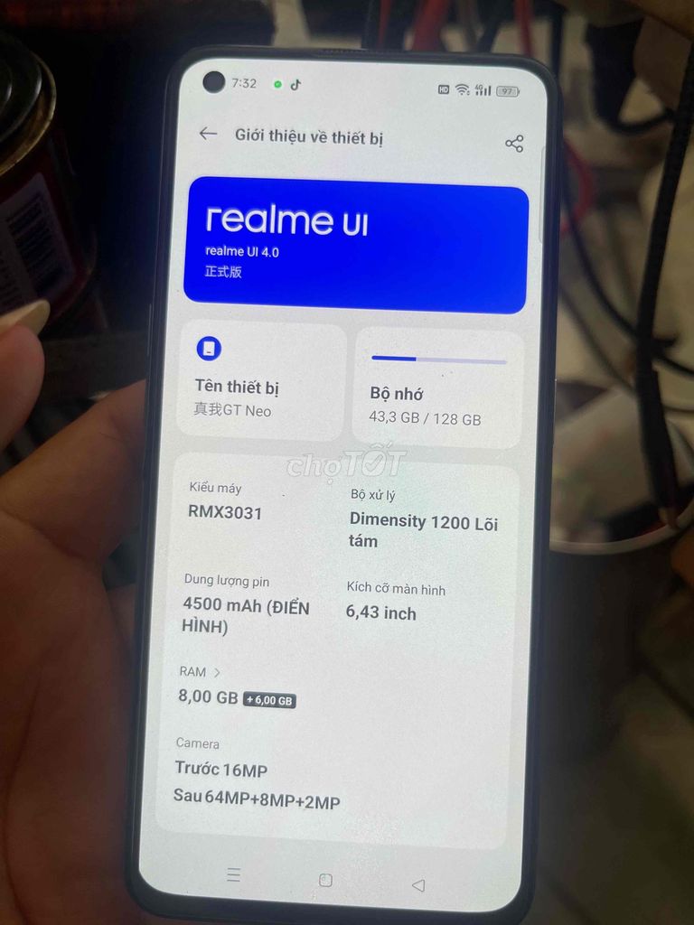 Realme GT Neo 128GB Xám. Mua bán Điện thoại tại Thị xã Tân Uyên Bình Dương được đăng bởi truong hình 1