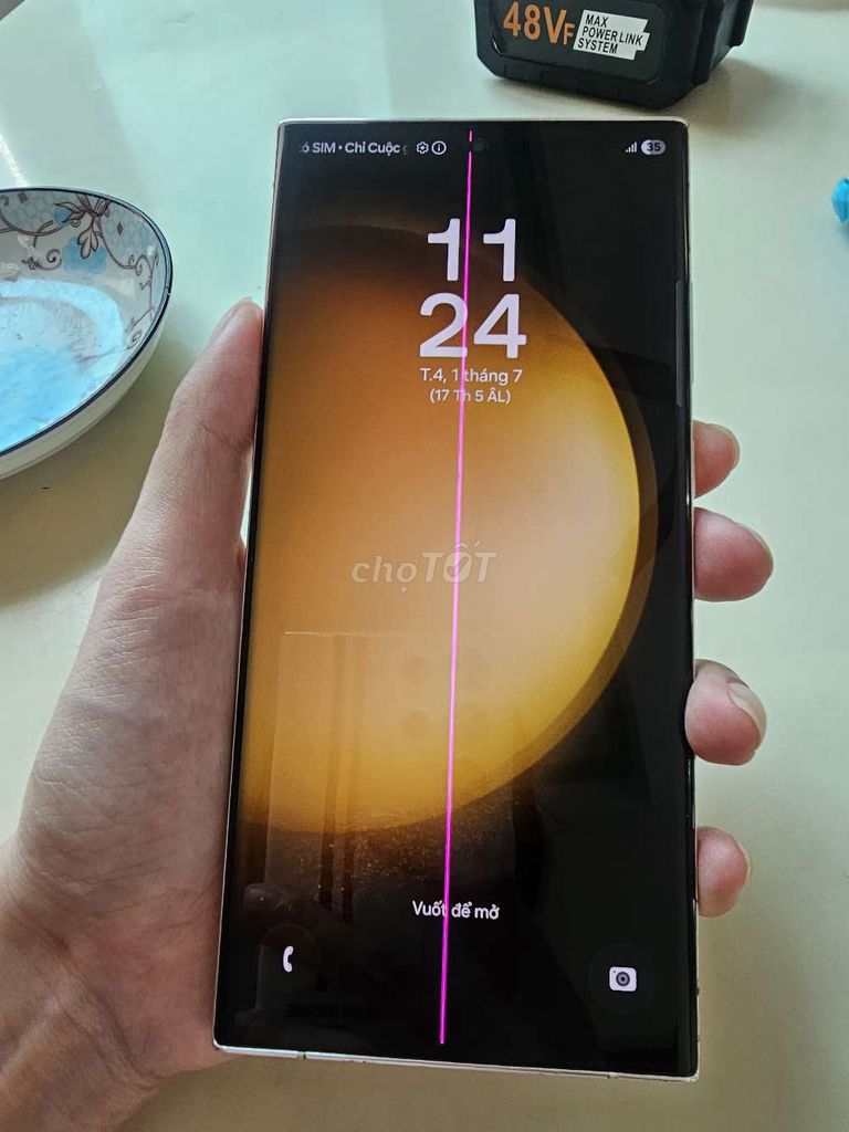 Samsung S23 Ultra 256GB Trắng có sọc màn hình. Mua bán Điện thoại tại Huyện Đông Anh Hà Nội được đăng bởi NGUYỄN THỊ THU hình 1