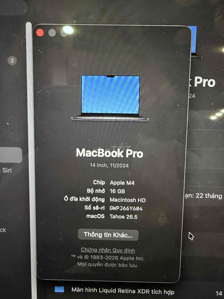 Apple MacBook Pro M4 14 inch 16GB/512GB. Mua bán Laptop tại Quận 3 Tp Hồ Chí Minh được đăng bởi Br hình 1