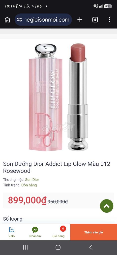 Son dưỡng Dior Addict Lip Glow Nữ. Mua bán Phụ kiện thời trang khác tại Quận 7 Tp Hồ Chí Minh được đăng bởi souls  nguyễn hình 1