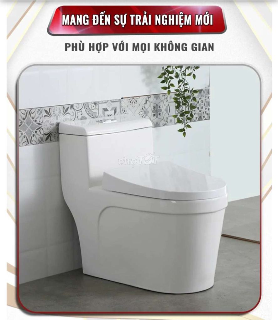 Bồn cầu 1 khối két nước vuông