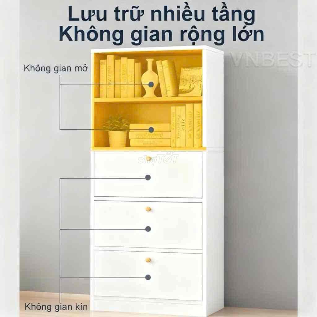 Tủ sách nhựa trắng 130x60x31cm. Mua bán Tủ, kệ gia đình tại Quận Cẩm Lệ Đà Nẵng được đăng bởi Nhật Ni hình 1