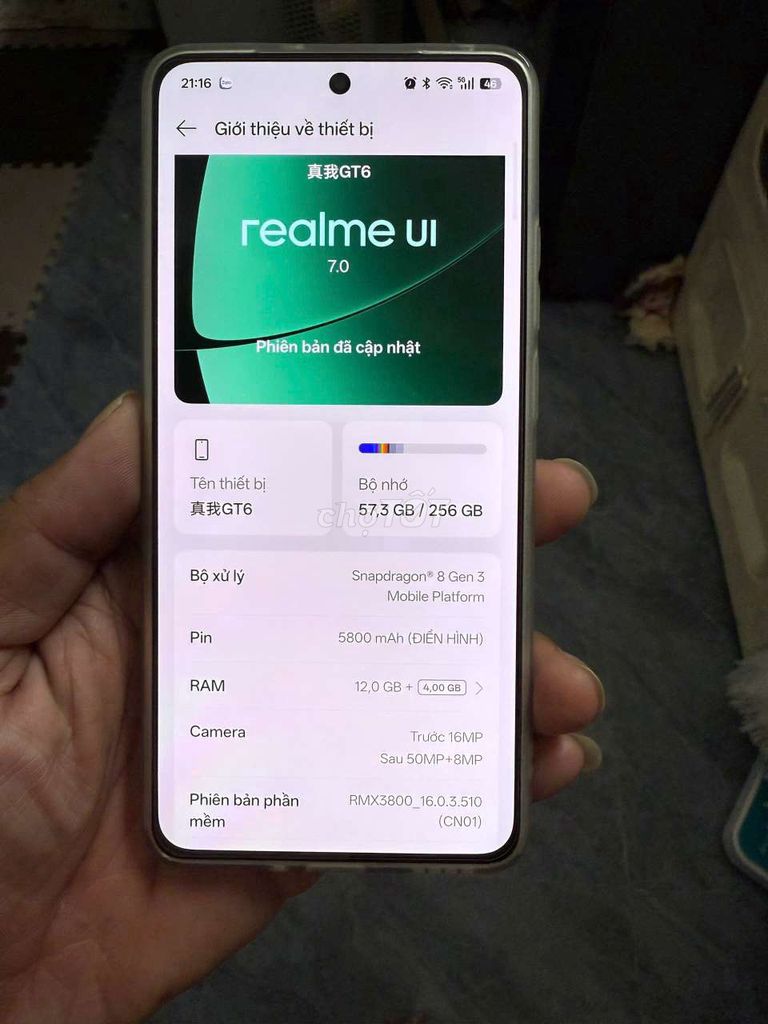 Realme GT6 256GB Trắng. Mua bán Điện thoại tại Quận Sơn Trà Đà Nẵng được đăng bởi T viết hoa hình 1