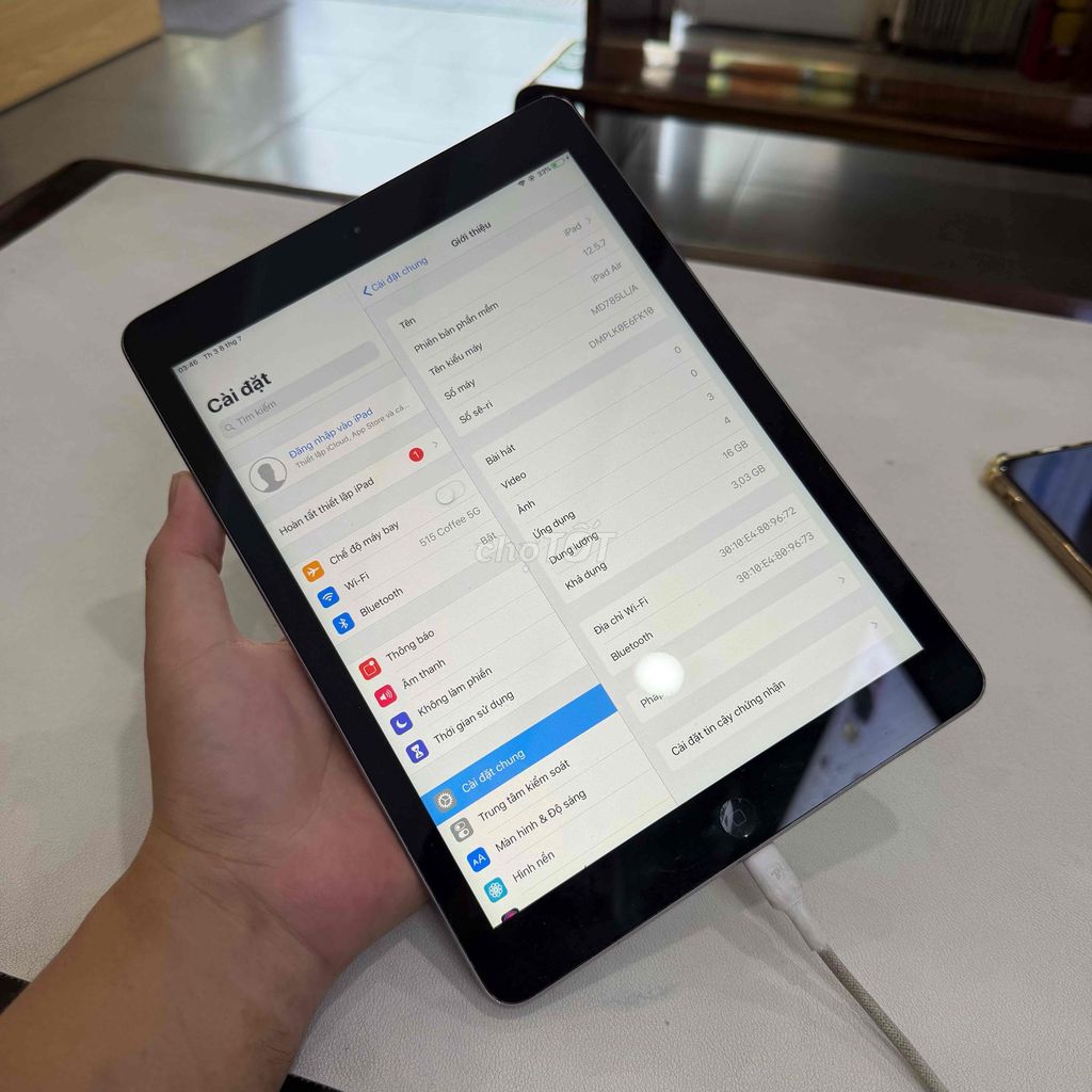 Apple iPad Air 16GB Grey đẹp - Pin tốt. Mua bán Máy tính bảng tại Quận Thanh Khê Đà Nẵng được đăng bởi 515 STORE 515 Trần Cao Vân TRẢ GÓP BAO ĐẬU hình 1