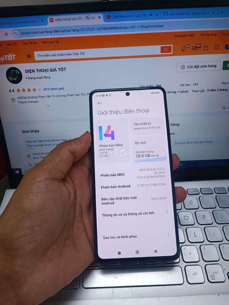 REDMI NOTE 12 PRO 5G 8GB/256GB DIMEN 1080 ZIN ĐẸP. Mua bán Điện thoại tại Quận Bình Thạnh Tp Hồ Chí Minh được đăng bởi Dân Mobile hình 2