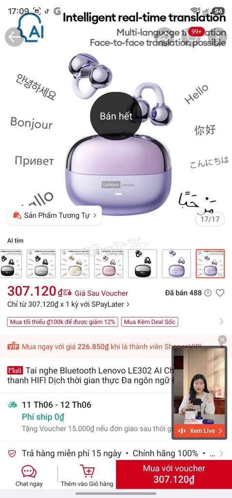 Tai nghe Bluetooth Lenovo LE302. Mua bán Tivi, Âm thanh tại Quận Hà Đông Hà Nội được đăng bởi Lung linh hình 1
