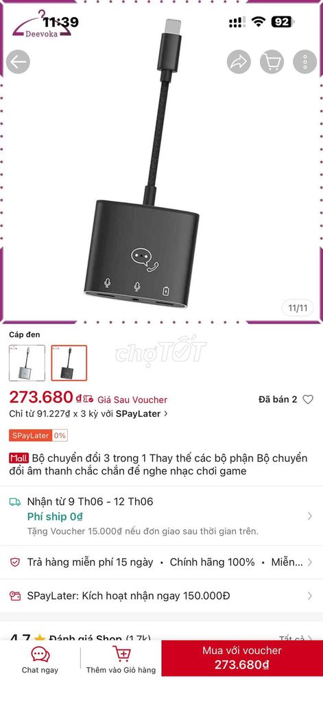Bộ chuyển đổi âm thanh Deevoka Đen. Mua bán Tivi, Âm thanh tại Huyện Châu Thành An Giang được đăng bởi Tsang hình 1