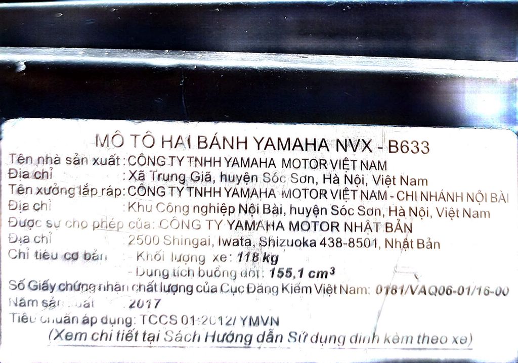 Nvx 155cc 2017 bs 50y1-05060. Mua bán Xe máy tại Quận Phú Nhuận Tp Hồ Chí Minh được đăng bởi Thanh Hùng xebachin  hình 2