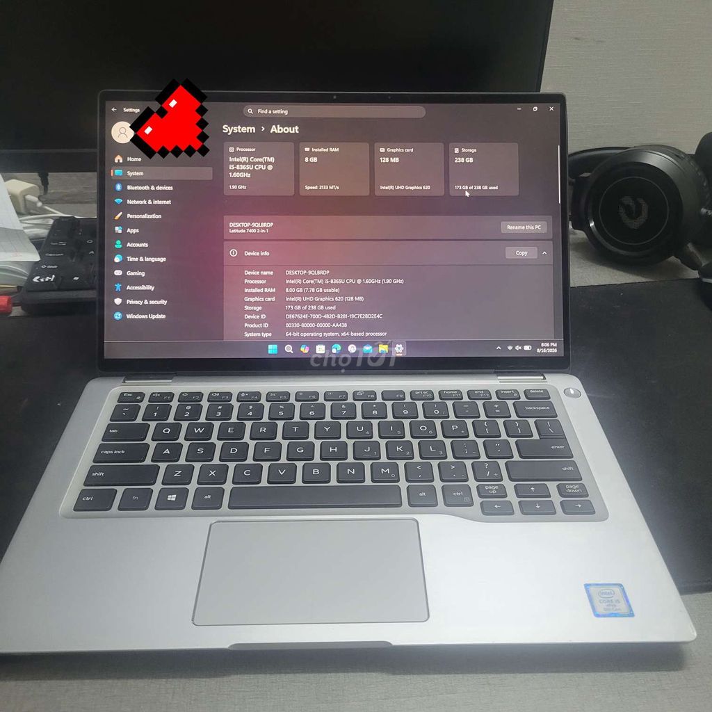 Dell Latitude 7400 i5-8365U 14 inch 8GB/256GB SSD. Mua bán Laptop tại Thành phố Thủ Đức Tp Hồ Chí Minh được đăng bởi Trương Hiển Vinh hình 1