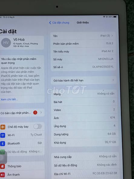Apple iPad Air 2 64GB Bạc. Mua bán Máy tính bảng tại Quận 12 Tp Hồ Chí Minh được đăng bởi Hội Đồ Điện Tử hình 1