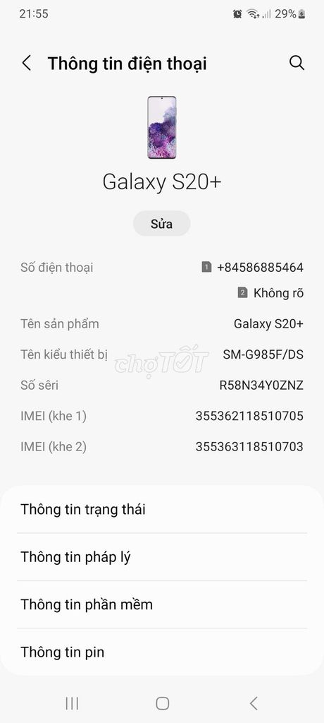Samsung Galaxy S20+ Màn hình sọc. Mua bán Điện thoại tại Quận Cái Răng Cần Thơ được đăng bởi Thảo hình 1