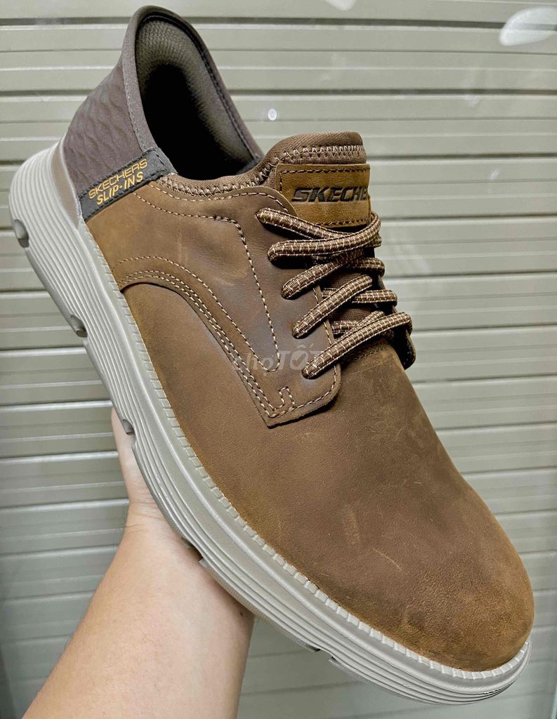 Giày Skechers Nam Da bò sáp Nâu 42-43, giày da nam. Mua bán Giày dép tại Quận 10 Tp Hồ Chí Minh được đăng bởi Tạp Hoá VNXK hình 1