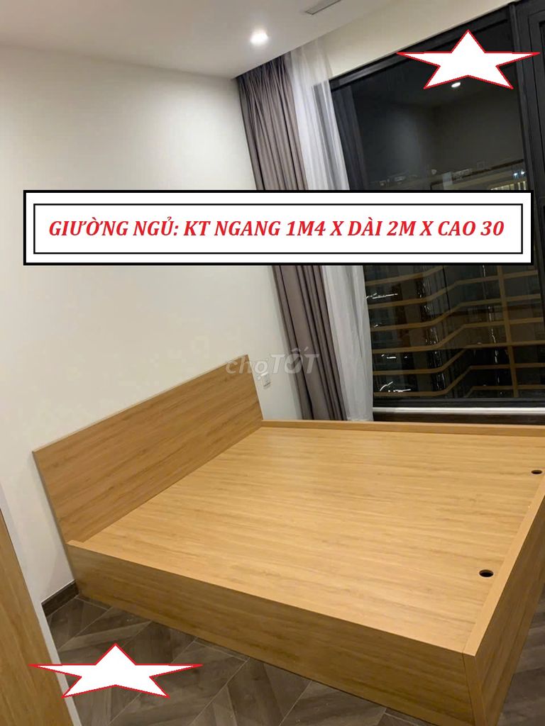 GIƯỜNG NGỦ 1M4 X 2M - ĐẶT GIA CÔNG THEO MẪU -