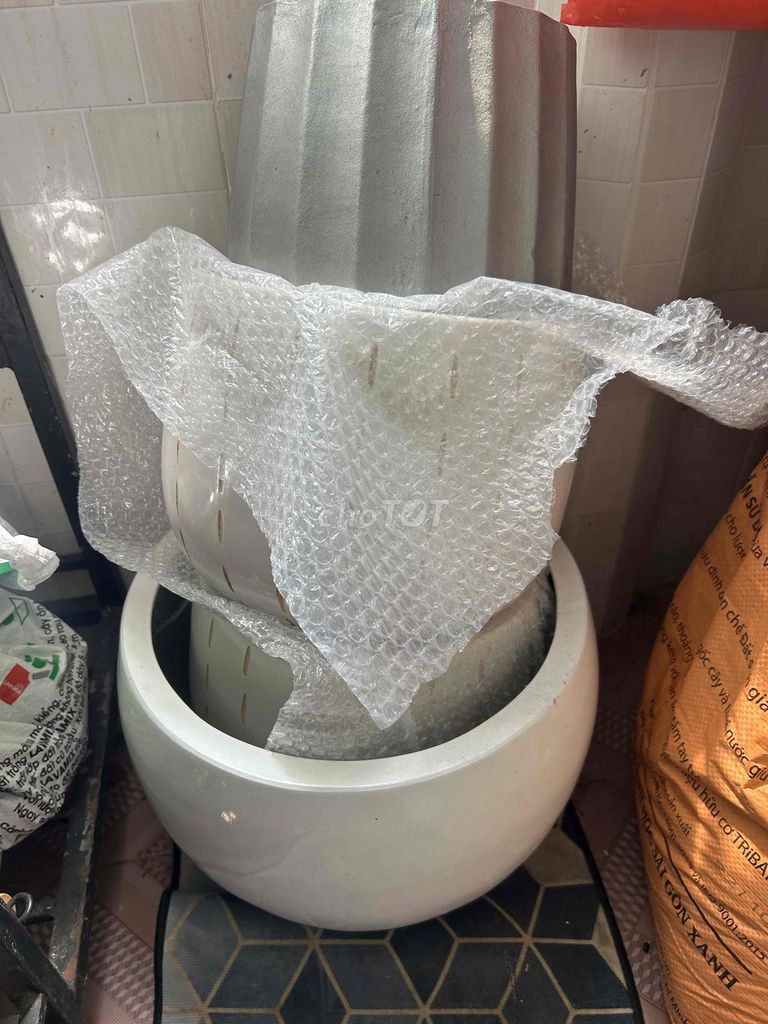 Chậu trồng cây Composite Trắng. Mua bán Cây cảnh, đồ trang trí tại Quận Bình Thạnh Tp Hồ Chí Minh được đăng bởi Chí Thiện hình 1