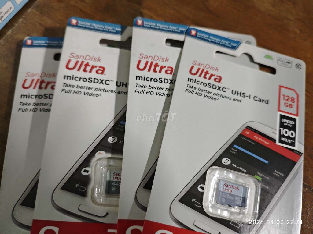 Thẻ nhớ SanDisk Ultra chính hãng. Mua bán Phụ kiện (Màn hình, Chuột...) tại Huyện Chợ Gạo Tiền Giang được đăng bởi Luxubu hình 1