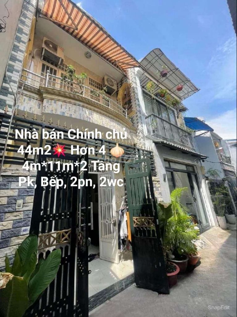 Nhà Chính Chủ,sát HXH, 44m2*2 tầng 2pn,2wc ,💥Hơn 4 tỷ