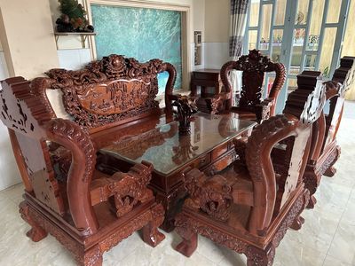 Bộ bàn ghế gỗ phòng khách 10 món - tay 13. Mua bán Bàn ghế tại Quận 12 Tp Hồ Chí Minh được đăng bởi Thái Phúc