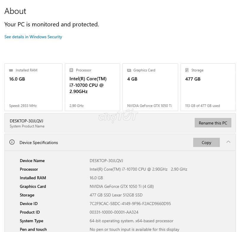 Máy tính để bàn Intel i7 10700 16GB. Mua bán Máy tính để bàn tại Huyện Khoái Châu Hưng Yên được đăng bởi Trang Trang hình 1