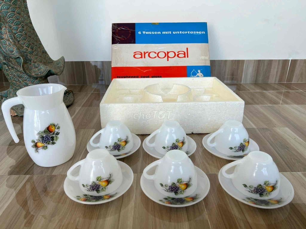 Bộ Cafe Espresso của Pháp xưa Bông Nho Acropal