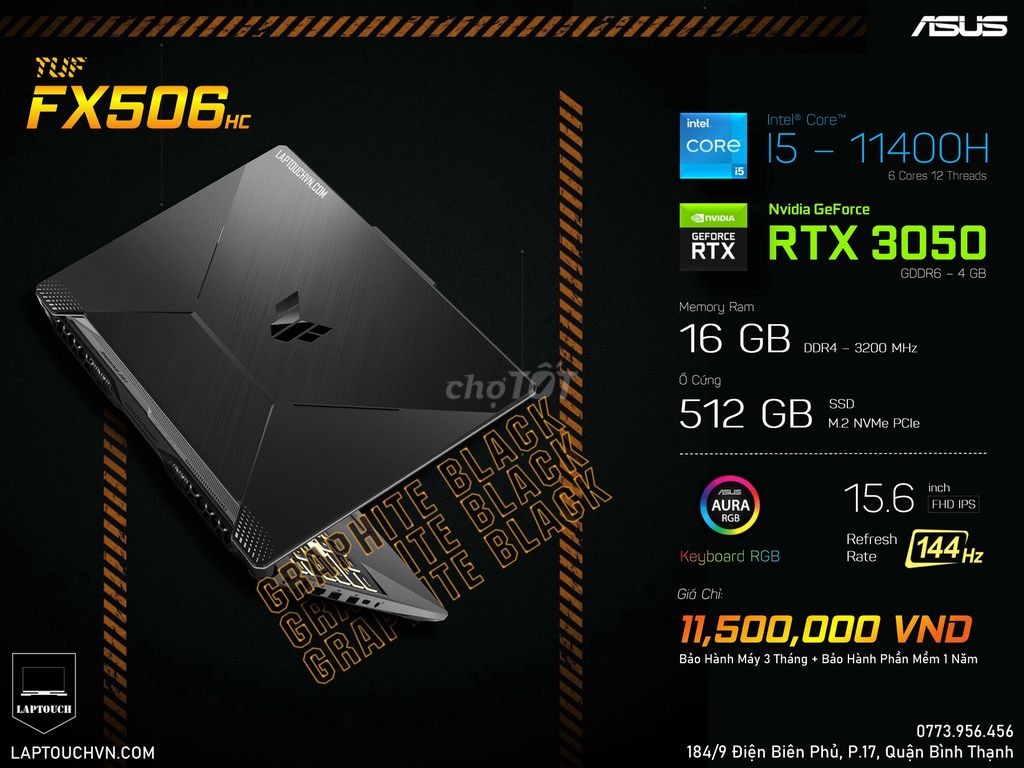 Asus TUF Gaming F15 FX506HC [ RTX 3050 ]. Mua bán Laptop tại Quận Bình Thạnh Tp Hồ Chí Minh được đăng bởi Cửa Hàng Máy Tính Laptouch VN hình 1