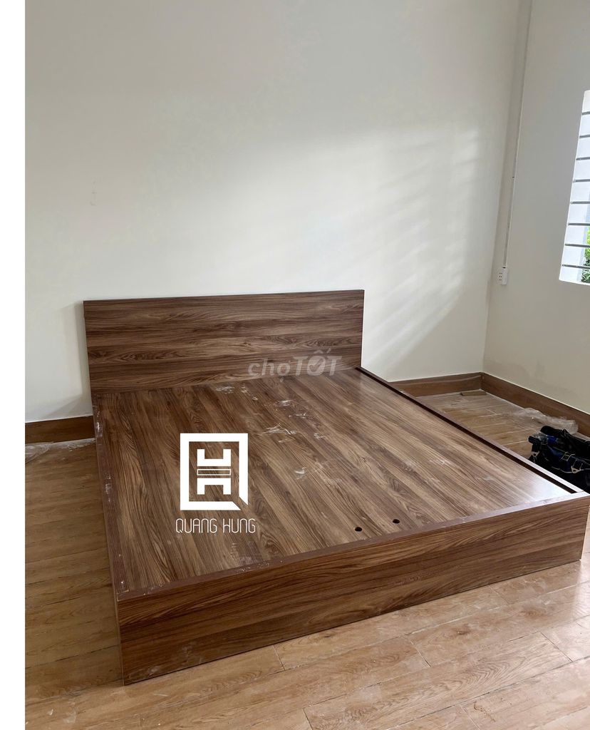 GIƯỜNG GỖ MDF-GIƯỜNG MDF-GIƯỜNG MDF-GIƯỜNG GỖ MDF. Mua bán Giường, chăn ga gối nệm tại Thị xã Tân Uyên Bình Dương được đăng bởi Nội Thất Quang Hùng TD hình 1