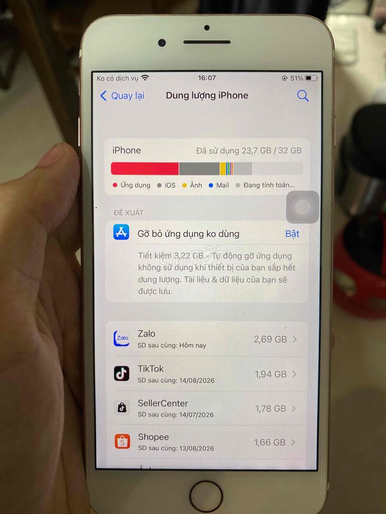Apple iPhone 7 Plus 32GB Vàng hồng. Mua bán Điện thoại tại Thành phố Thủ Đức Tp Hồ Chí Minh được đăng bởi Trần Quang hình 1