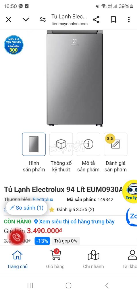 Thanh lý tủ lạnh mới mua 6 tháng