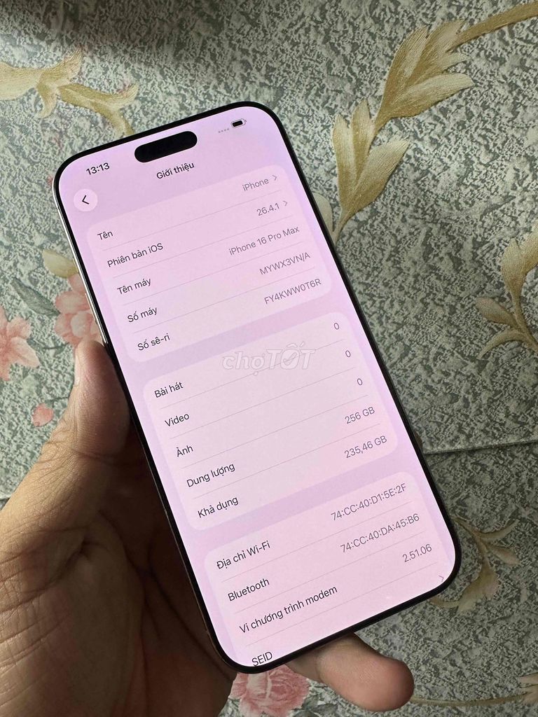Apple iPhone 16 Pro Max 256GB Sa mạc. Mua bán Điện thoại tại Thành phố Dĩ An Bình Dương được đăng bởi nguyễn phương hình 1