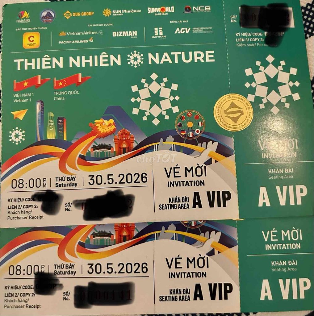 Vé khai mạc Pháo hoa quốc tế A VIP. Mua bán Sở thích khác tại Quận Cẩm Lệ Đà Nẵng được đăng bởi Billy hình 1