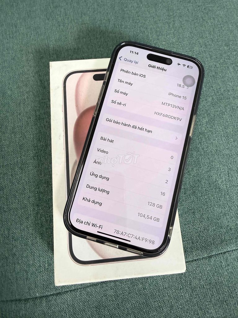 Apple iPhone 15 128GB Hồng VN/A Đã dùng. Mua bán Điện thoại tại Quận Hoàng Mai Hà Nội được đăng bởi Minh An Jewerly hình 1