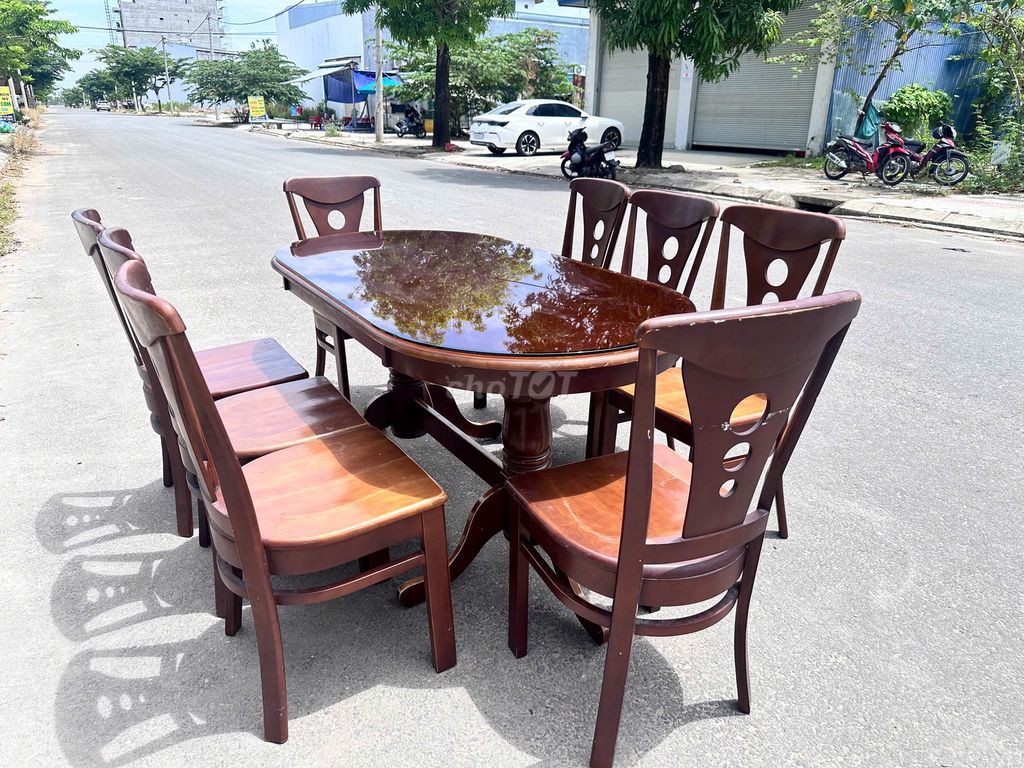Bộ bàn ăn Gỗ Nâu 8 ghế Hiện đại. Mua bán Bàn ghế tại Quận Ngũ Hành Sơn Đà Nẵng được đăng bởi Đồ Cũ TTpro hình 1