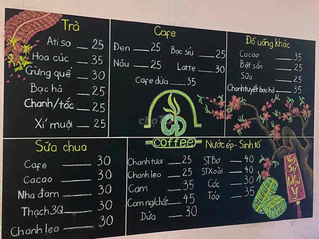 cafe, sinh tố, các loại đồ uống khác