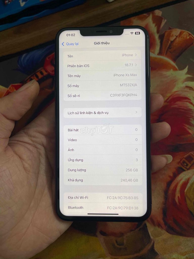 iPhone Xs Max 256GB Đen. Mua bán Điện thoại tại Huyện Vĩnh Bảo Hải Phòng được đăng bởi Nguyen Tuong hình 1