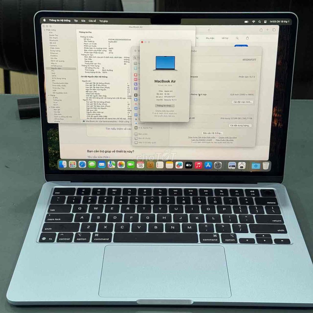 💻 #𝐌𝐚𝐜𝐛𝐨𝐨𝐤 𝐀𝐢𝐫 𝐌𝟒 | Blue 13 inch 16/256GB VN 99%. Mua bán Laptop tại Quận 5 Tp Hồ Chí Minh được đăng bởi Phan Thế Phong  hình 1