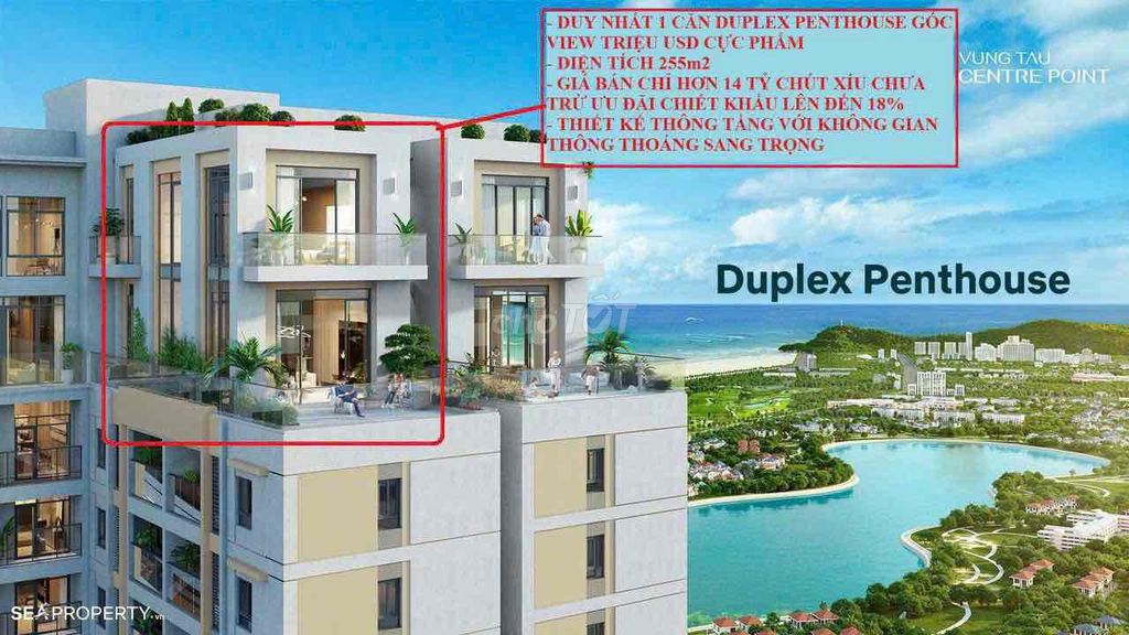 Căn Penthouse Duplex Góc View Biển 254m2 3PN 4WC Vũng Tàu Centre Point