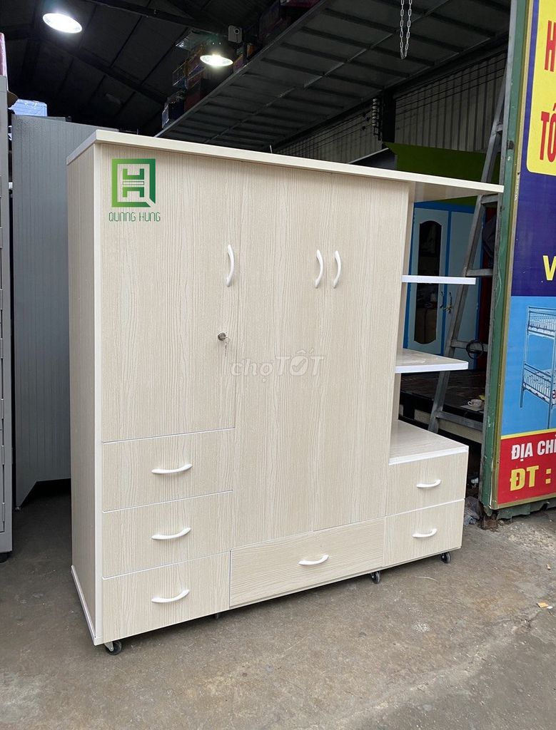 TỦ QUẦN ÁO NHỰA ĐÀI LOAN VÀNG NHẠT- TỦ NHỰA GIÁ RẺ. Mua bán Tủ, kệ gia đình tại Thành phố Thuận An Bình Dương được đăng bởi Nội Thất Quang Hùng TD hình 1