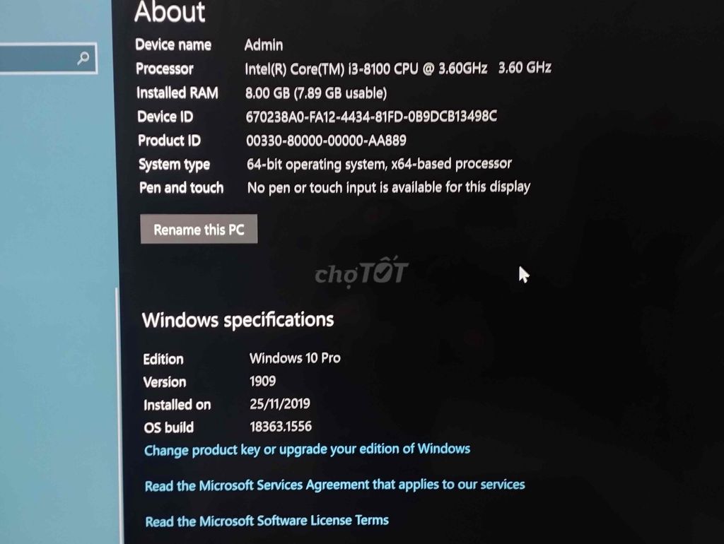 Acer i3-8100 8GB Windows 10 Pro. Mua bán Máy tính để bàn tại Quận Lê Chân Hải Phòng được đăng bởi MRG hình 1