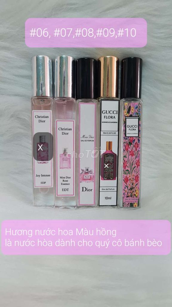 Nước hoa Nữ chiết 10ml mua 5 ống tặng thêm 1 ống