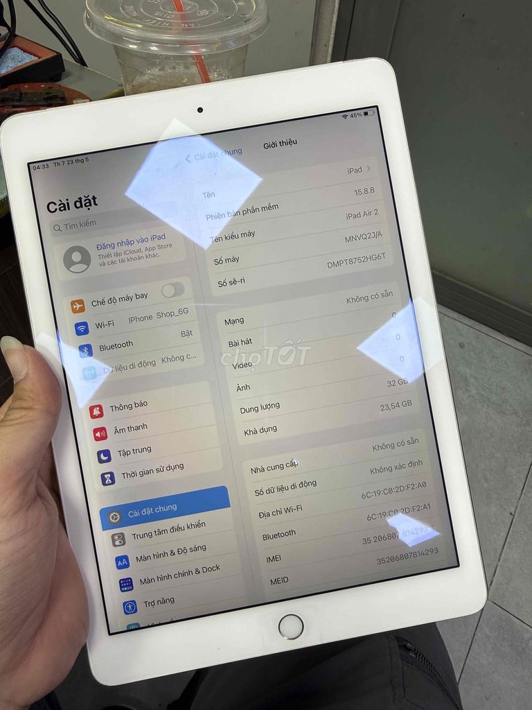 Apple iPad Air 2 32gb 4G+wifi giá sinh viên. Mua bán Máy tính bảng tại Thành phố Thuận An Bình Dương được đăng bởi Huy mua bán sửa chữa iphone ipad hình 1